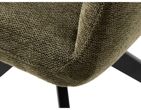 Scaun de sufragerie verde cu cotiere tapițat Roxana – Unique Furniture