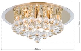 Plafonieră de cristal Orion DLU 2378/4/38 GLORIA 4xG9/40W/230V d. 38 cm auriu