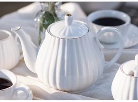 Set de cafea din porțelan, 15 piese, alb