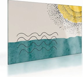 Tablou pe sticlă - pictură abstractă de plajă N⁰1 (70x50 cm)