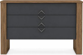 Comoda Bumerang Aynalı, gri antarcit/alun, PAL melaminat, 110x45x76 cm