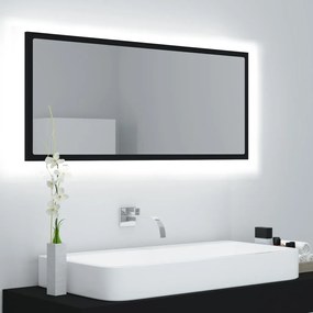 804941 vidaXL Oglindă de baie cu LED, negru, 100x8,5x37 cm, acril