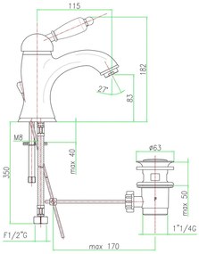 Baterie argintie pentru chiuvetă înaltă Kirké White – Sapho