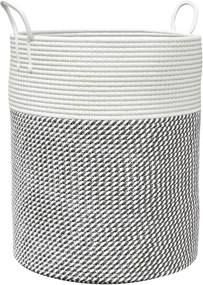 vidaXL Coș de depozitare, gri și alb, Ø38x46 cm, bumbac