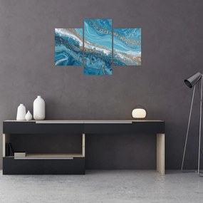 Tablou - Marmură bleu cu aur I. (90x60 cm)