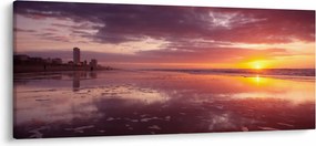 Tablou - Plajă la apus de soare (120x50 cm)