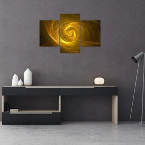 Tabloul cu spirala abstractă în galben (90x60 cm)