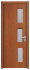 Usa Interior din MDF Novo Doors ND316, Cadru din Lemn Masiv, Geam Sablat, KIT COMPLET, Toc , Manere si balamale incluse (Culoare: Alb, Toc: Fix,