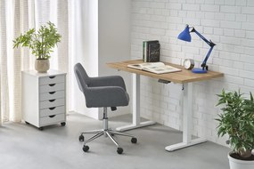 Masa de birou cu functie de reglare a inaltimii B54 stejar artizan/alb L120 cm