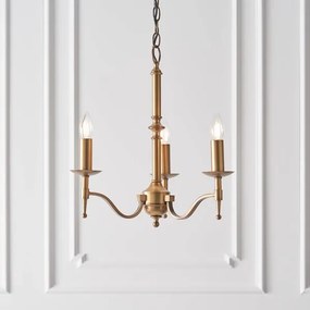 Endon 63628 - Candelabru suspendat cu lanț STANFORD 3xE14/40W/230V alamă/bej