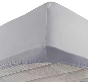 Cearceaf gri deschis din jerseu cu elastic 140x190 cm Jersy – douceur d'intérieur