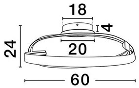 Lustra aplicata LED CCT OLIA aluminiu negru