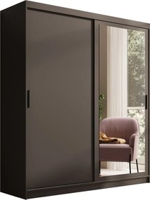 Dulap cu usi glisante si oglinda, 180x60x205 cm, Hailey 180, ADRK Furniture (Culoare: Artisan / Negru)