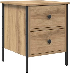 vidaXL Noptieră stejar artizanal 40 x 42 x 50 cm Lemn compus și metal