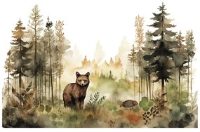 Tapet maine coon în pădure de basm