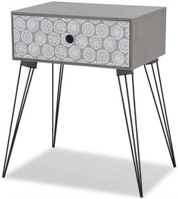242232 vidaXL Noptieră cu 1 sertar, dreptunghiulară, gri