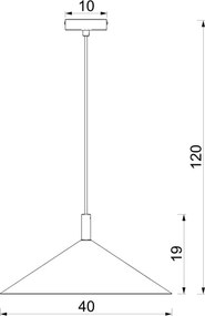 Pendul pe cablu ANEGA 1x soclu GX53/15W/230V, Ø 40 cm, bordo
