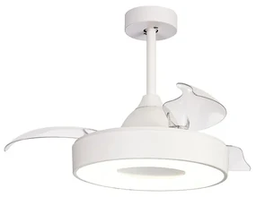 Lustra LED cu Ventilator si telecomanda Mini COIN alb