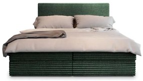 Pat tapițat boxspring ISPIRA 140x200 cm verde Saltele: Saltea cu arcuri Bonell