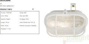 Aplica de perete, Plafonier exterior IP44 Skotlampe alb 17051001NL