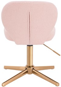 HR193CROSS Scaun Roz Pudra Boucle cu Bază Aurie