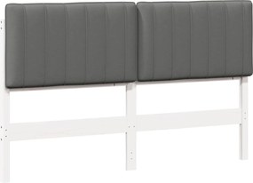 vidaXL Tăblie tapițată Alb și gri deschis 150 cm Lemn de pin masiv