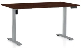 Masă înălțime reglabilă OfficeTech B, 120 x 80 cm, picioare gri, wenge