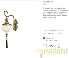 Aplica LUX clasica din alama finisaj antichizat, HAREM AP1 115962