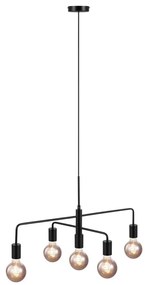 Lustra cu 5 surse de iluminat design modern Gloom negru