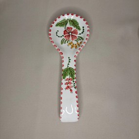 Suport lingură din ceramică model flori de câmp