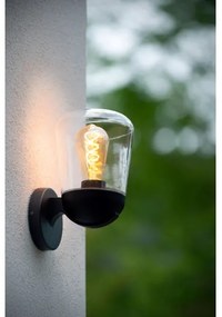 Lampă de perete de exterior Lucide 27837/01/30 TULSA 1xE27/40W/230V IP44 negru