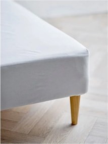 Cearceaf alb din bumbac organic cu elastic 90x200 cm Calm – Södahl