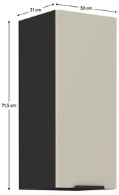 Dulap de bucătărie superior Arikona 30 G 72 1F (cașmir + negru). 1097062