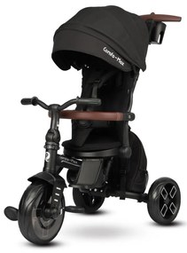 QPlay - Tricicletă COMFO MAX 7 în 1 pentru copii, neagră