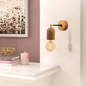 Aplica de Perete din Lemn Datca - N-934, Soclu E27, Max. 40W, Culoare Lemn Natural