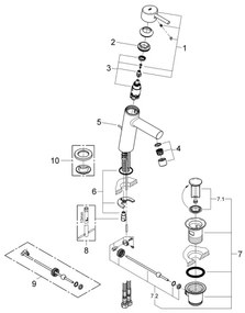 GROHE 23450001 - Baterie pentru lavoar CONCETTO M, crom lucios