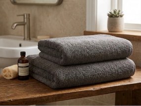 Prosop NORIELLE 70x140 cm gri inchis, 100% bumbac