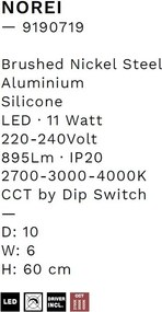 Aplica de perete LED ambientala NOREI nickel