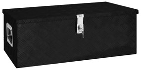 vidaXL Cutie de depozitare, negru, 80x39x30 cm, aluminiu