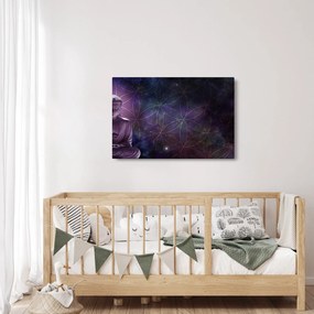 Tablou - Buddha cu florile vieții (90x60 cm)