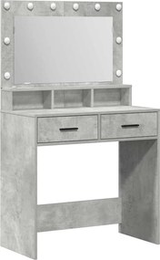 vidaXL Masă de Machiaj Gri din beton 79 x 41 x 135 cm Lemn compozit