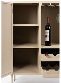 Dulap vinotecă crem din ratan pentru 8 sticle, 90x100 cm Amaya – White Label
