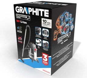 Aspirator Energy+ 18V Li-lon pentru aspirare umedă/uscată, rezervor 20 l, fără baterie 58GE124