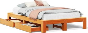 vidaXL Cadru pat fără saltea, maro ceruit, 120x200 cm, lemn masiv pin