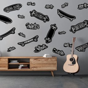 Autocolante de perete - Longboard negru