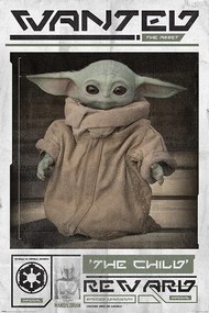 Poster Star Wars: The Mandalorian - Wanted The Child (Baby Yoda)