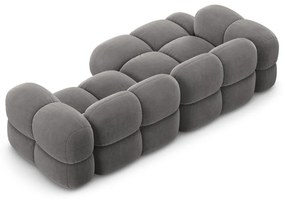 Colțar gri cu tapițerie din catifea (cu colț pe partea stângă/cu șezlong) Loretto – Cosmopolitan Design