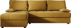 Coltar extensibil de colt VENORIA SLIM, mustar, reversibil, 200x143 cm + 2 perne GRATUIT