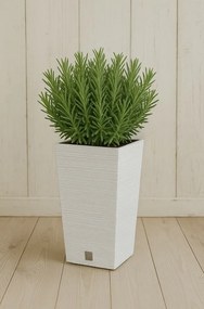 Ghiveci de flori FURU SQUARE 24 cm, alb, 24 cm