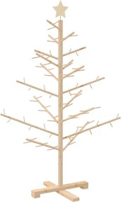 vidaXL Brad de Crăciun din lemn natural 125 cm Lemn masiv de pin